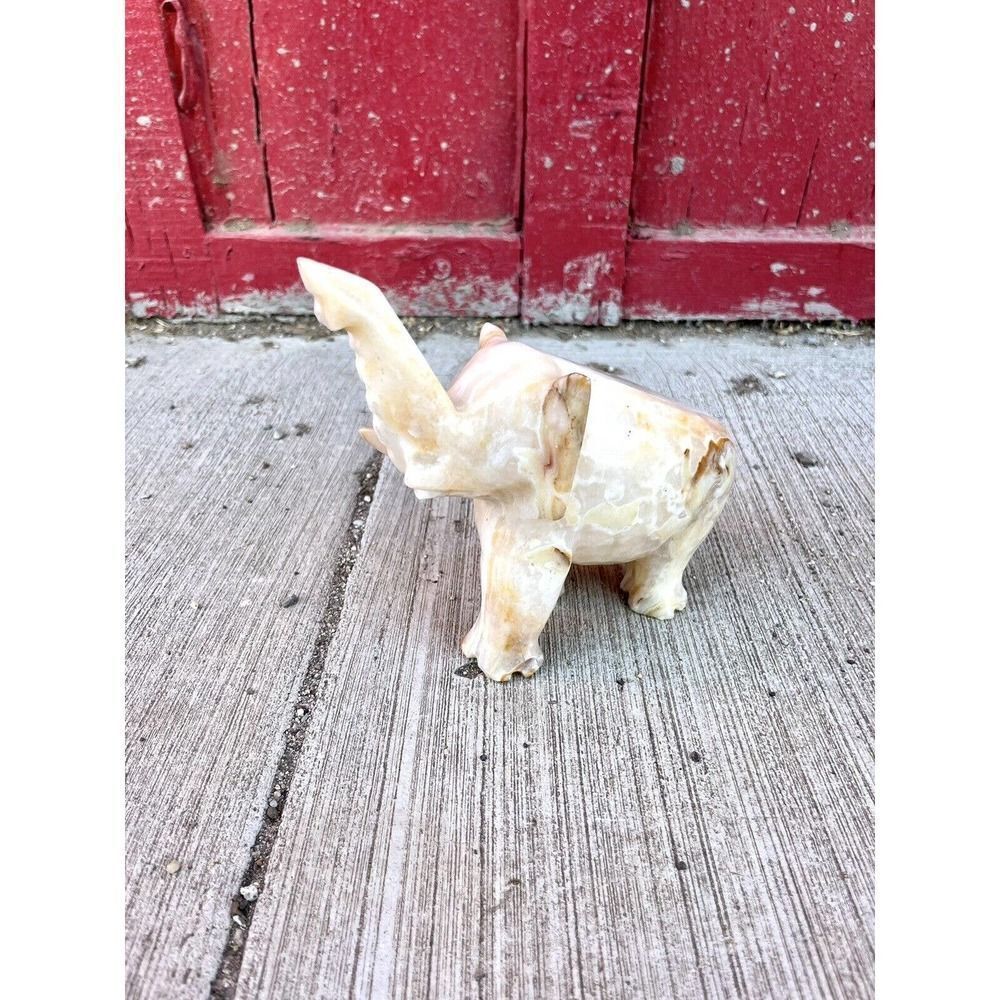 Honey Onyx Crystal Stone Carving Elephant Please Read Description